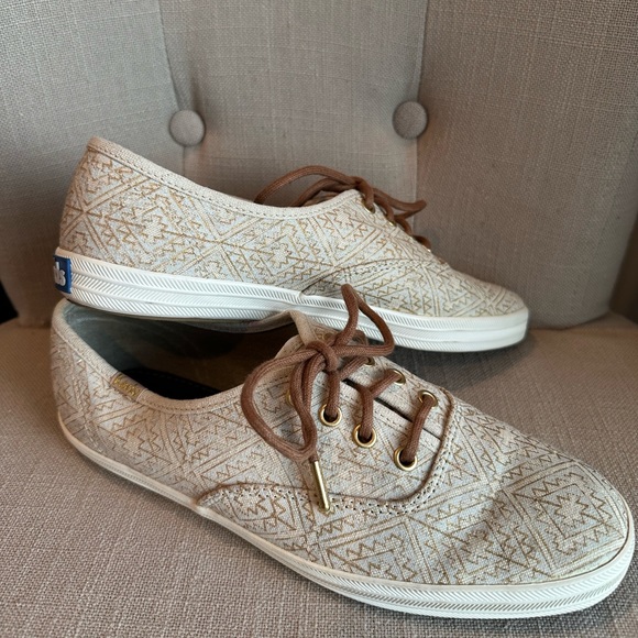 Keds Champion Canvas Sneakers, Gold Print - Picture 4 of 4